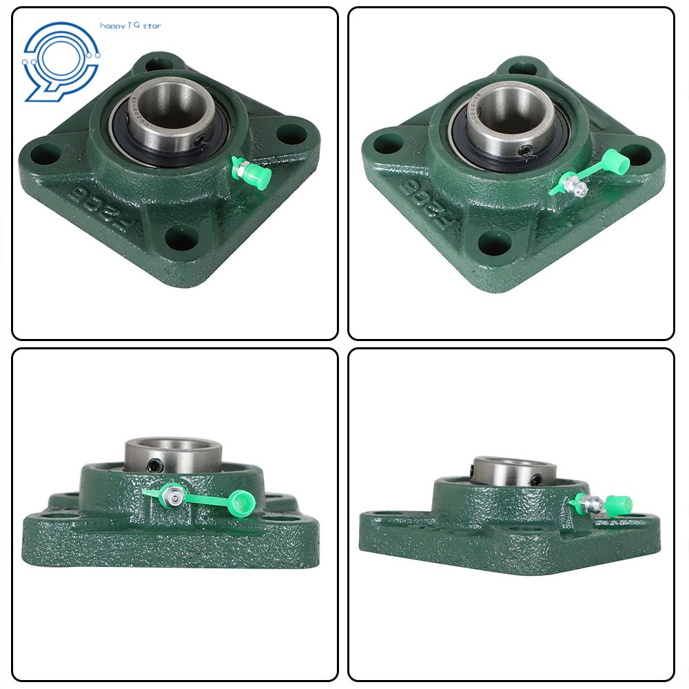2 Pack UCF205-16 1" Bore Solid Base Pillow Block Flange Mounted Bearing 4 Bolt