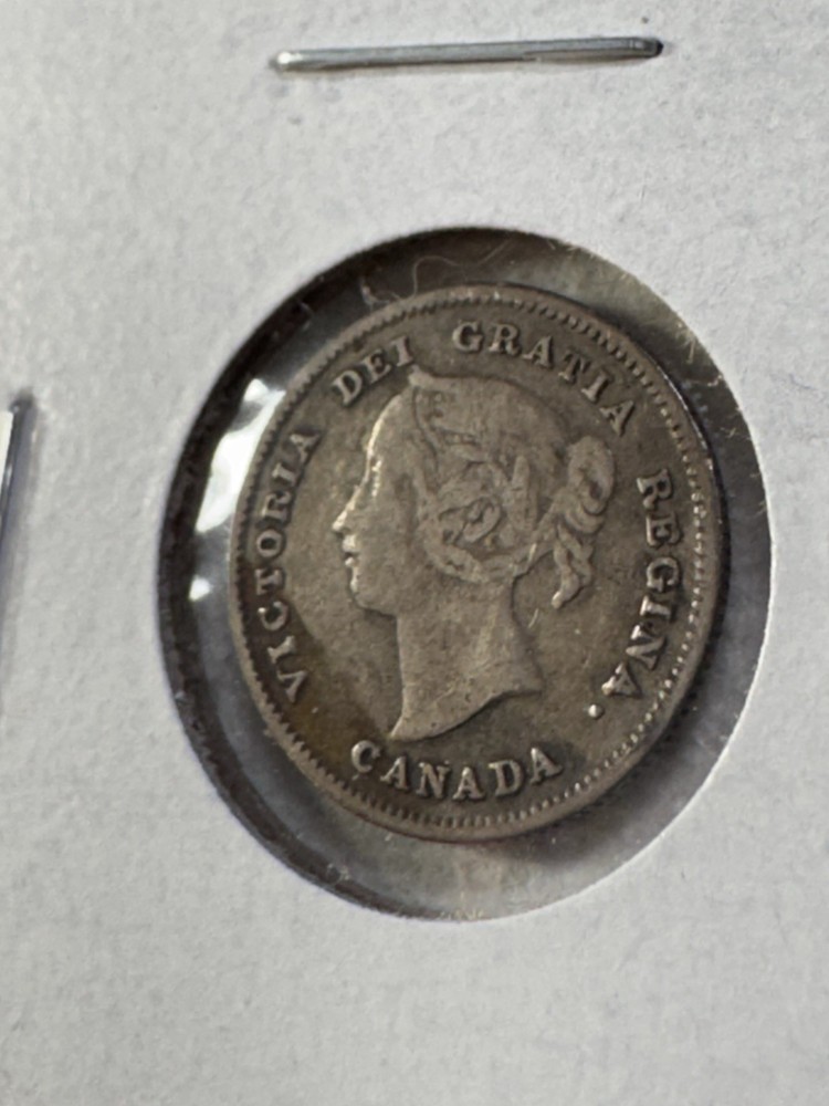 1891 Canada 5 Cents Small Silver Coin