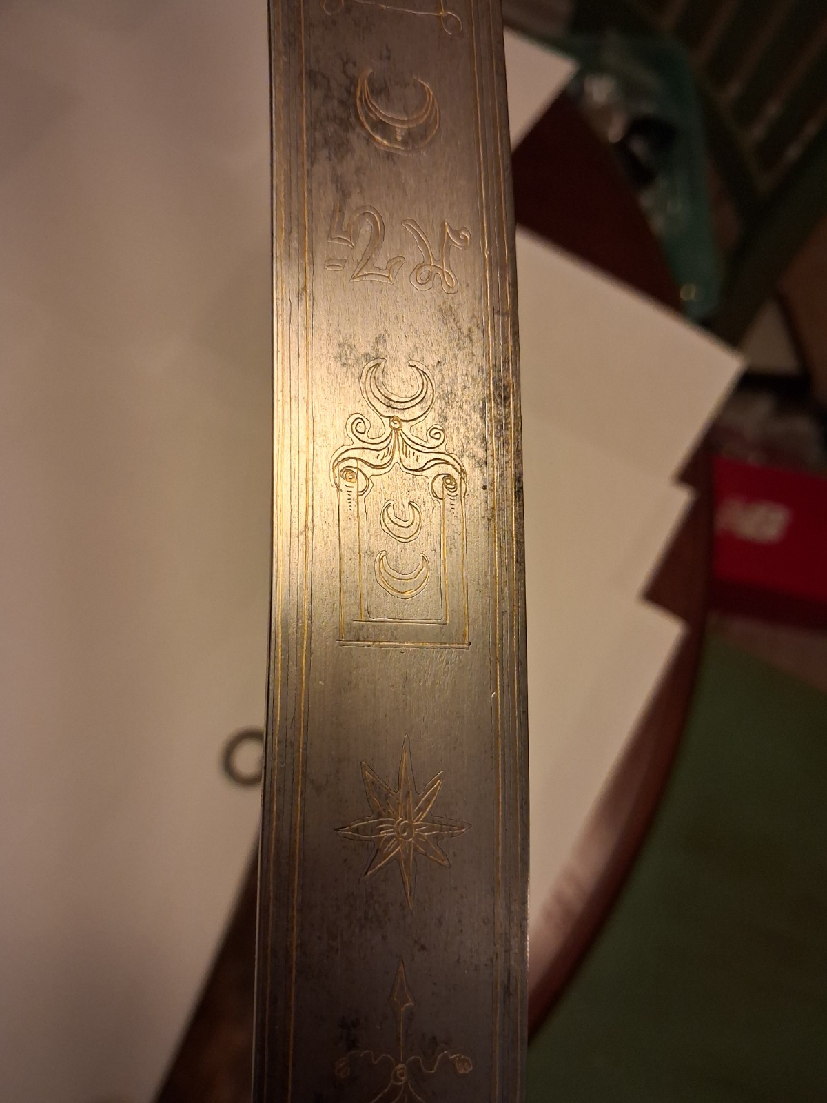 Antique 1800-1830's Ottoman Turkish Officer's Sword Muslim Script Moon Sunburst!