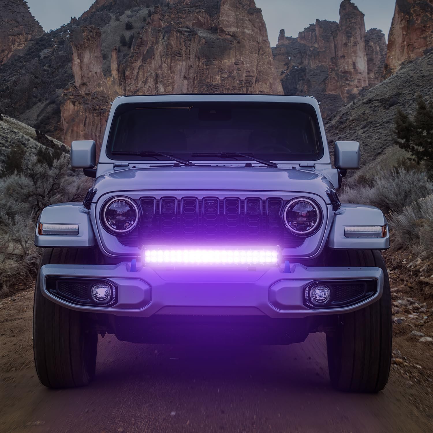 Nilight 20 Inch LED Light Bar Combo Spot Flood Purple Beam 126W Double Row Light