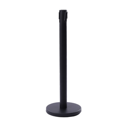 6PCS Black Stanchion Posts Queue Pole Retractable Belts Crowd Control Barrier