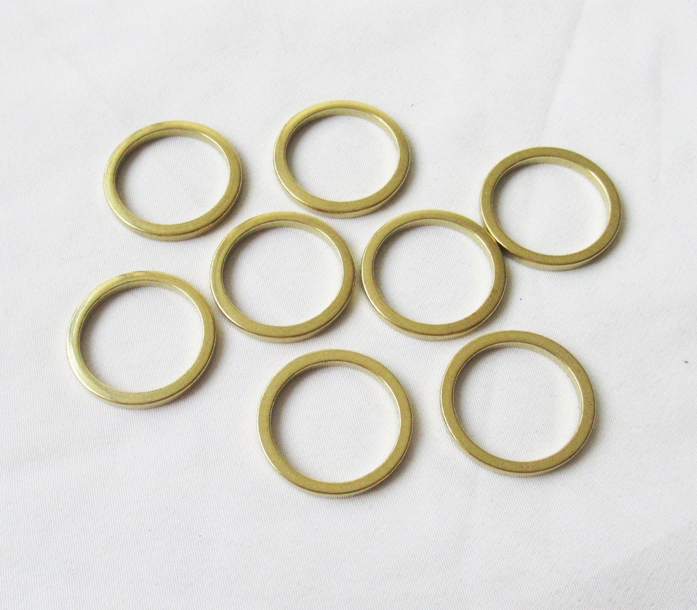 30pcs Solid Brass Ring 22x2x2mm Plain Flat Round Connector for Jewelry Making