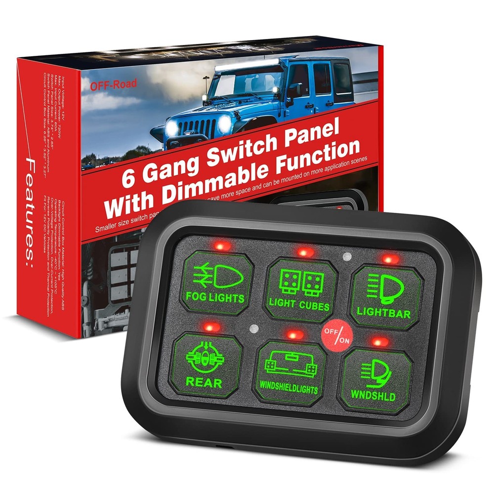 6 Gang Switch Panel Automatic Dimmable, Roador Universal Electronic Relay Sys...