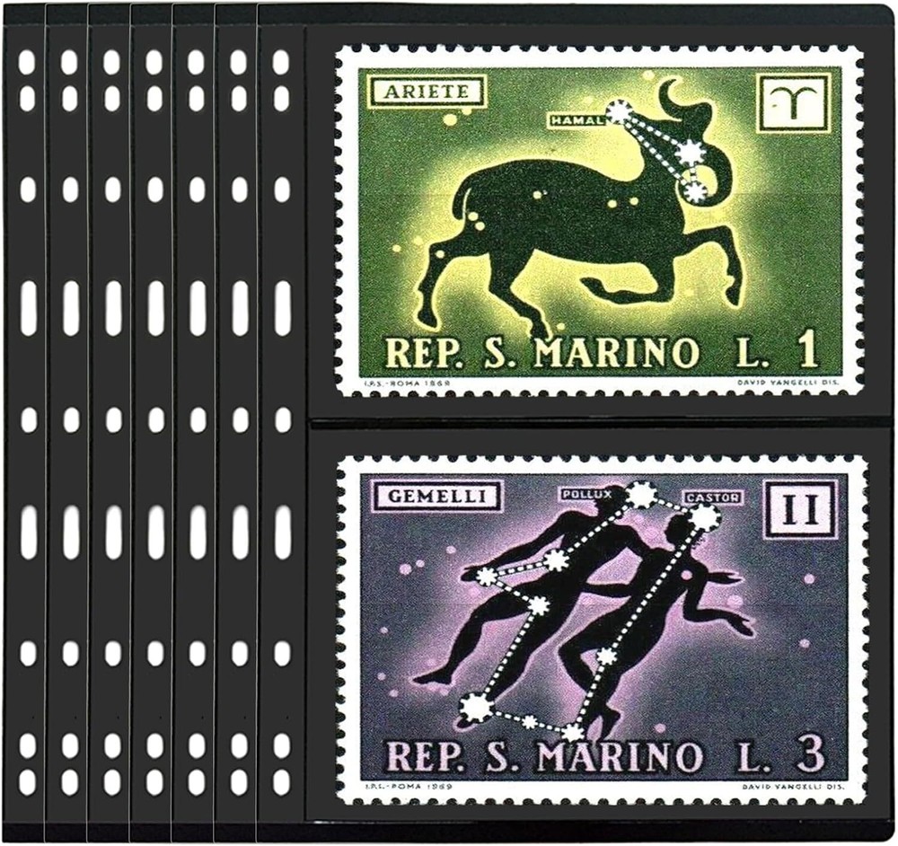 Stamp Pages for Stamp Album Binder, 10 Sheet, 2 Rows for Stamp Collectors