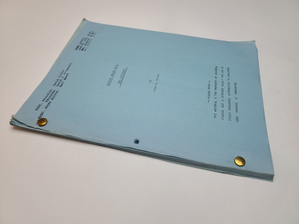 MARCUS WELBY, M.D. / John W. Bloch 1975 TV Script, Robert Young "The Covenant"