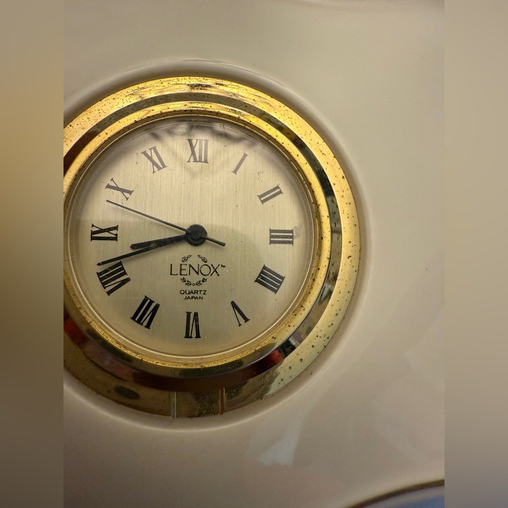 Lenox Ivory and Gold Accent Clock