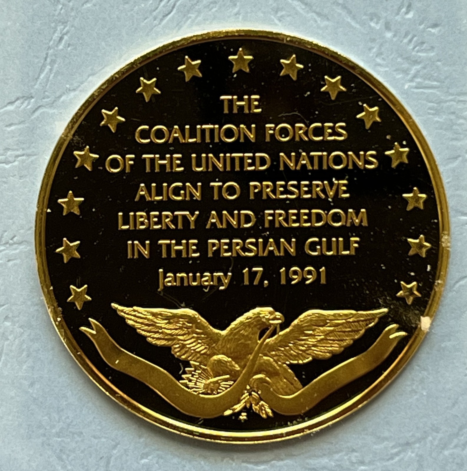 OPERATION DESERT STORM EYEWITNESS COMMEM MEDAL *** 22.9 g STERLING SILVER ***