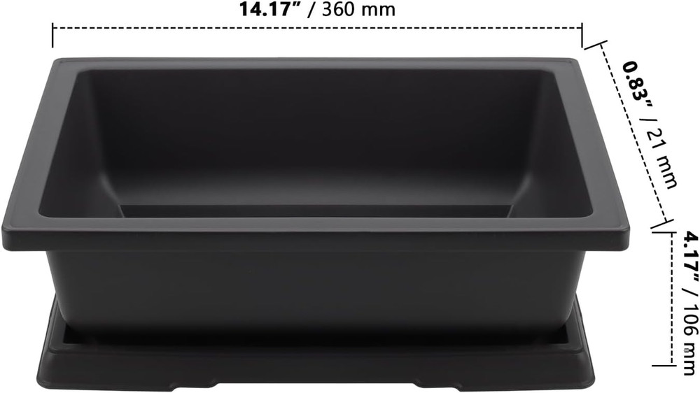 3 PCS 14X10 Inch Large Bonsai Training Pots, Rectangular Plastic Bonsai Training