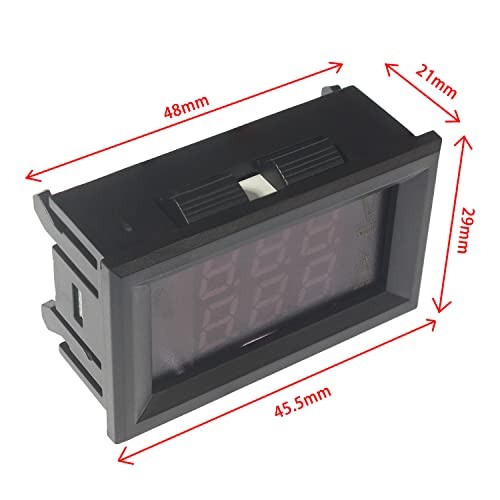 LED Digital Voltmeter Ammeter, Mini DC Digital Multimeter 100V 10A, Blue Red