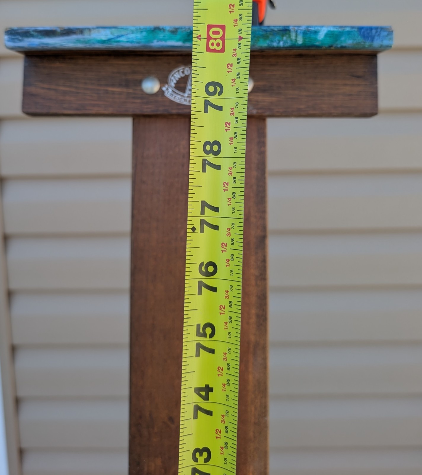 Antique Anco Bilt Large Wooden Floor Easel Folding Artist Studio Decor 4 - 8 ft