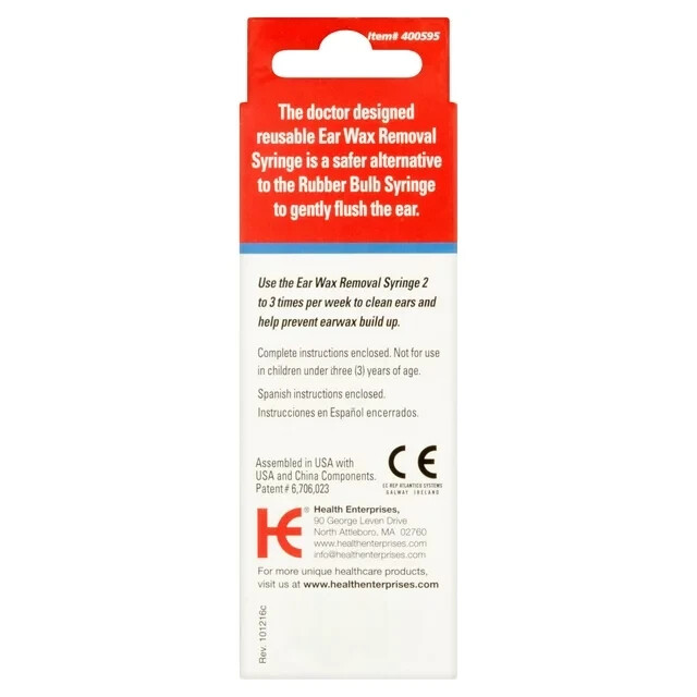 ACULIFE Ear Wax Removal Syringe 20 ml Syringe Tri Stream Soft Tip