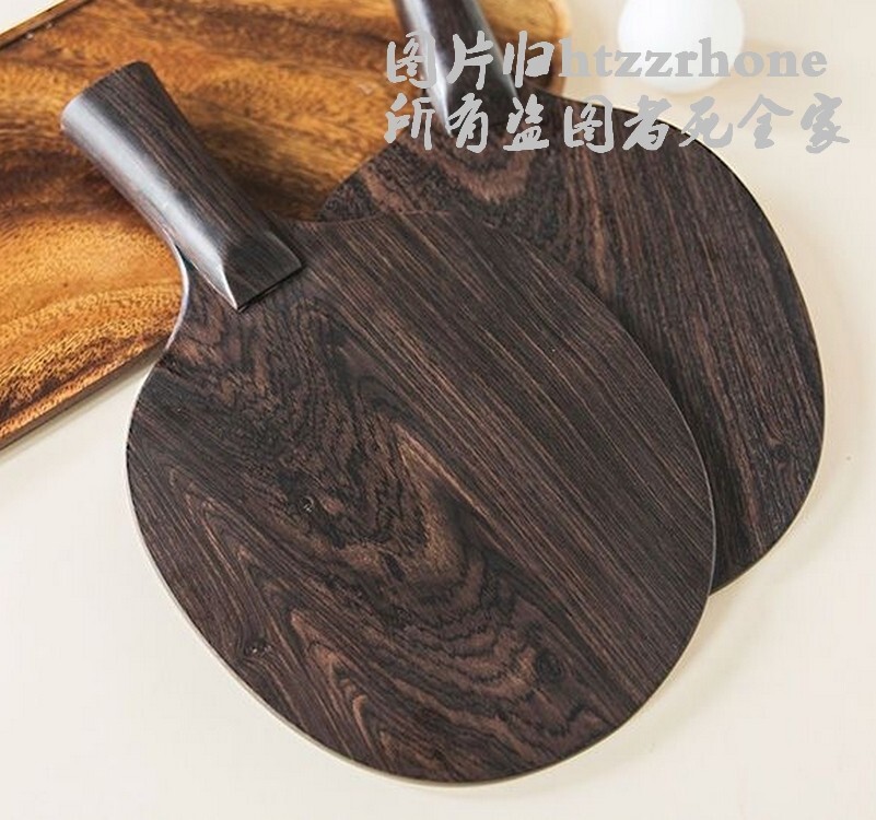 Pair Professional Solid Ebony Wood Table Tennis Ping Pong Racket Paddle Bat