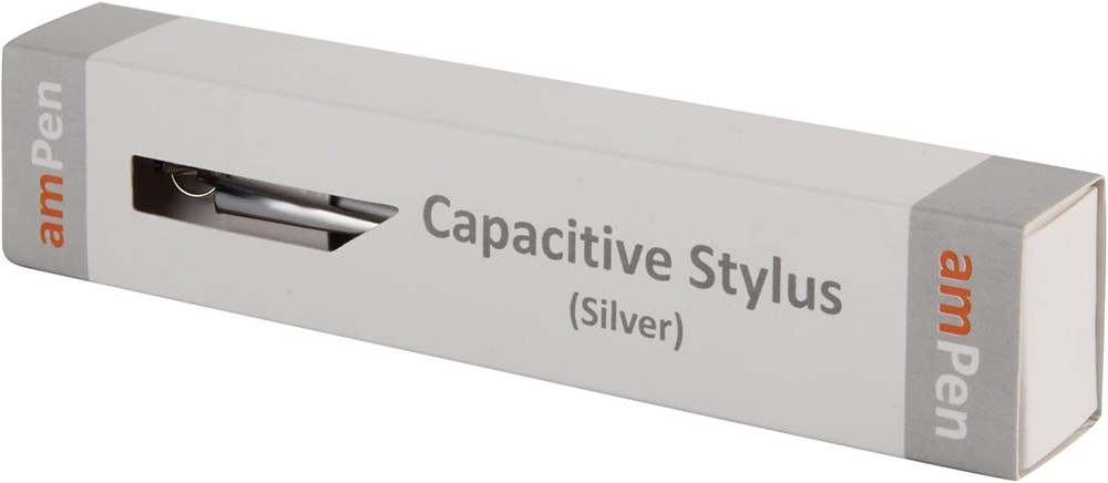 amPen Stylus, Capacitive Stylus Ultra-Sensitive , Silver, Non-Replaceable Tip