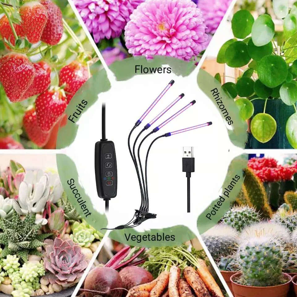 4 Heads LED Grow Light Plant Growing Lamp Light for Indoor Plants Full Spectrum