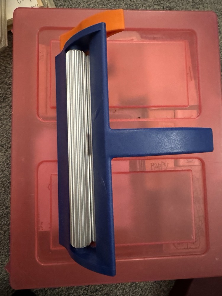 Blue and Orange Scrapbooking Paper Crimper Tool