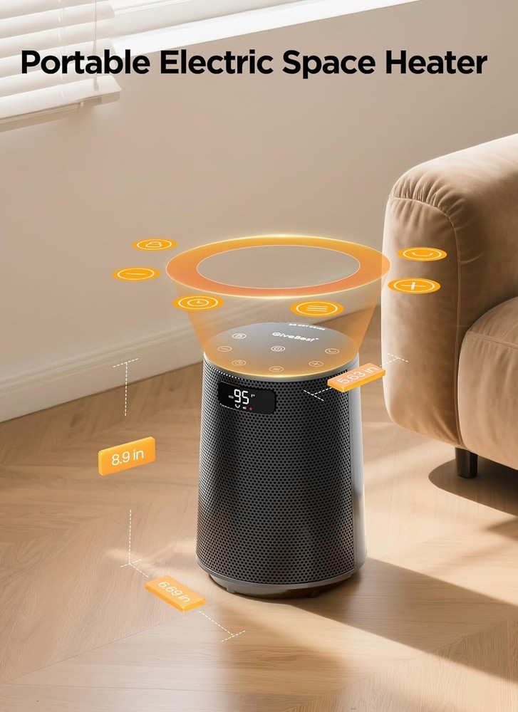 Grey Oscillating Heater with Precision Temperature Control