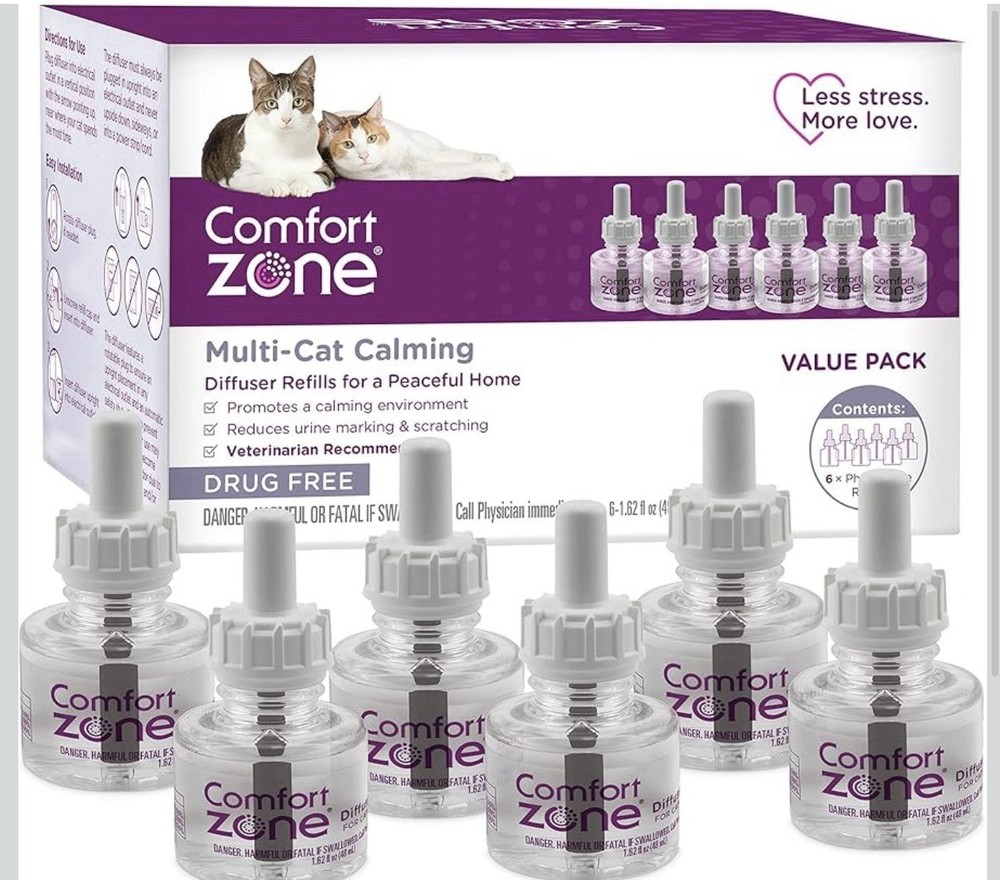 COMFORT ZONE 6 Pack MultiCat Diffuser Refills; Cat Calming Pheromones