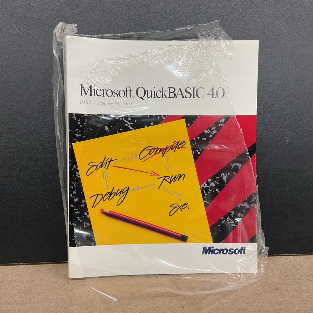 Microsoft QuickBASIC 4.0 BASIC Language Reference - Lot Of 3 - New Torn Plastic