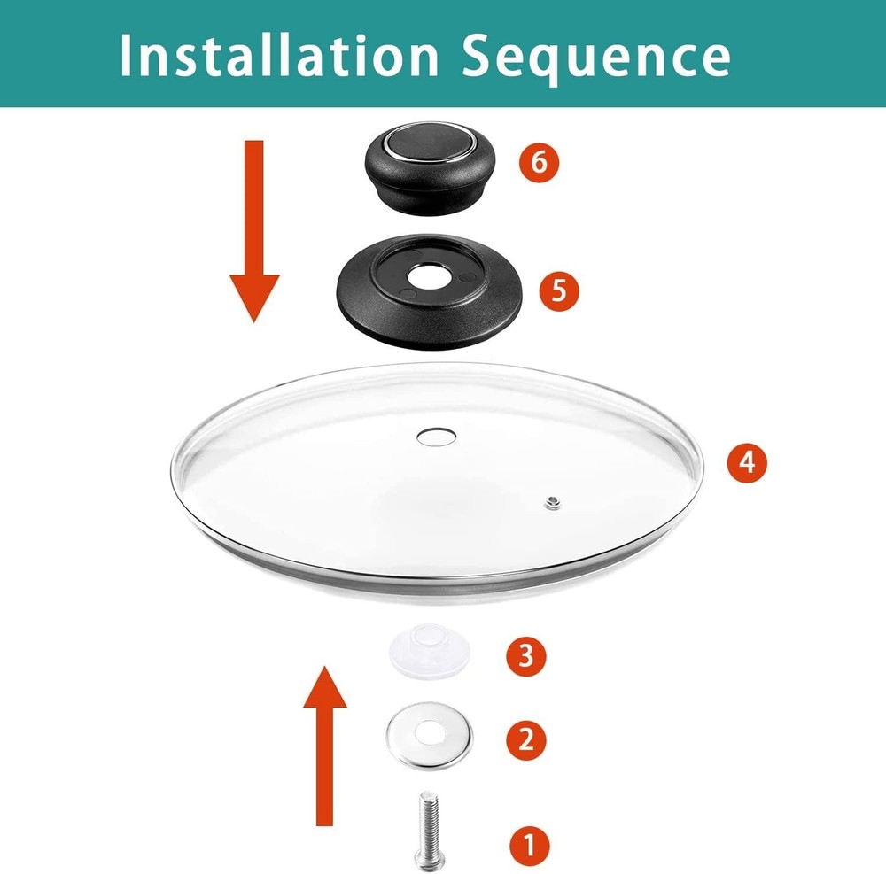 2 Pcs Universal Pot Lid Replacement Knobs - Durable Black Kitchen Handles