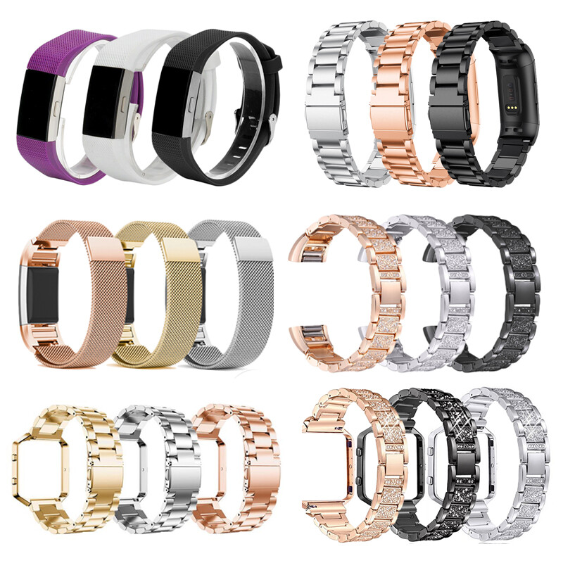 For Fitbit Charge 4 3 2 Ionic Versa Watch Band Replacement Metal Strap Bracelet