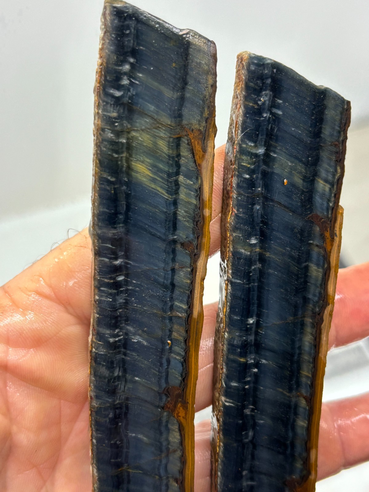 Blue Tiger Eye Agate Rough Slabs Cabbing Lapidary Carving Combo Ship Avail