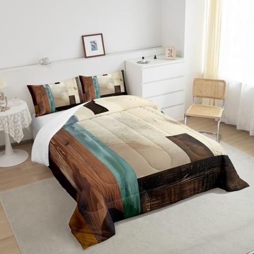 Vintage Abstract Circle Comforter Set Messy Rust Comforter for Full Multi 22
