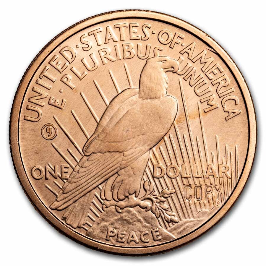 1 oz Copper Round - Peace Dollar