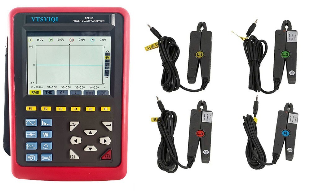 Power Quality Meter Analyzer with Current Clamp Range 10mA to 10A Interface USB