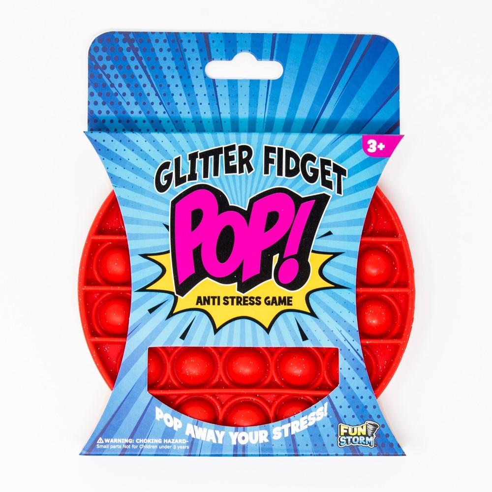 Fun Storm Fidget Pop Glitter Version Circle Red Black Yellow 3 Pack