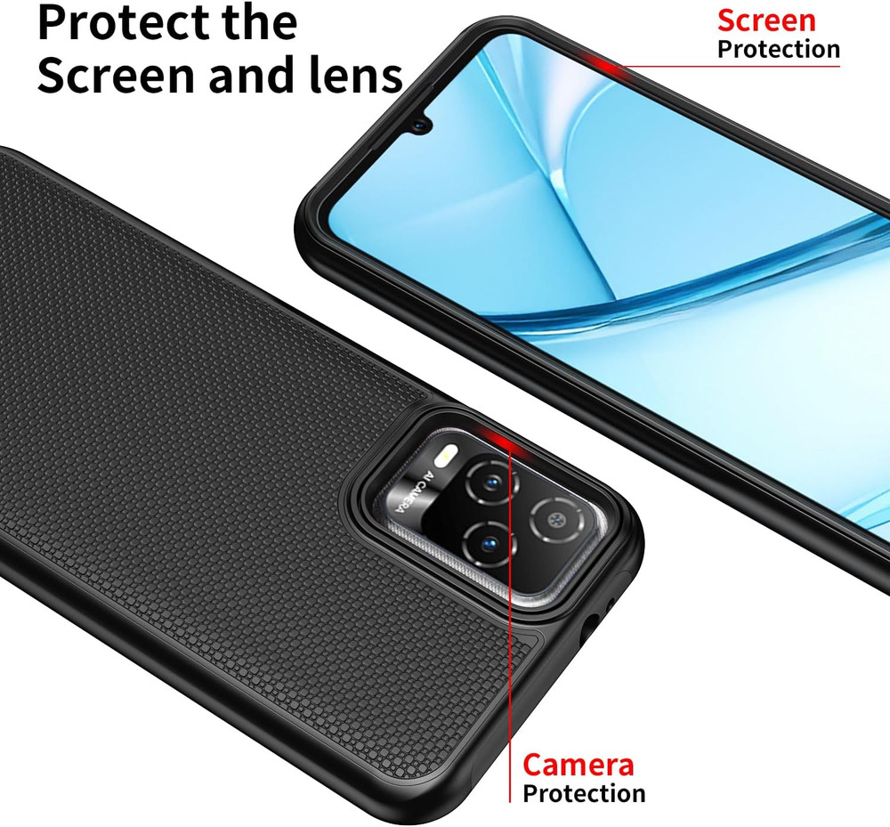 For BLU View 5 Pro Phone Case with Tempered Glass Screen Protector,Dual Layer...