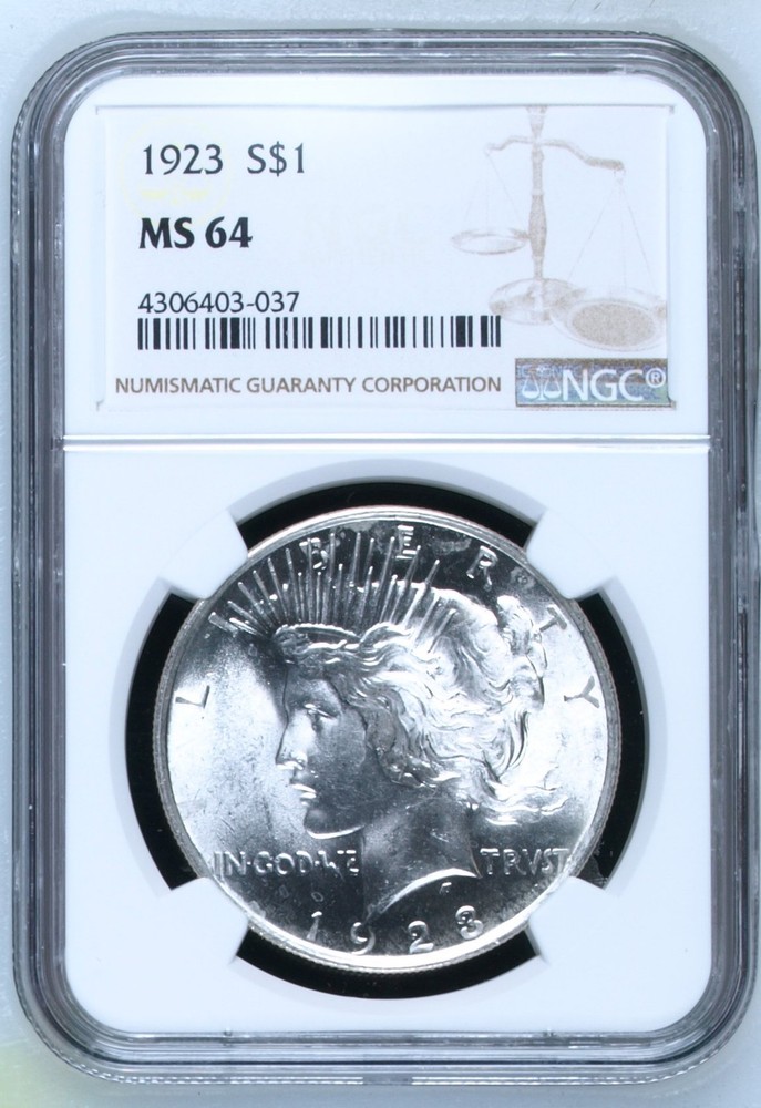1923 Peace Silver Dollar NGC MS-64