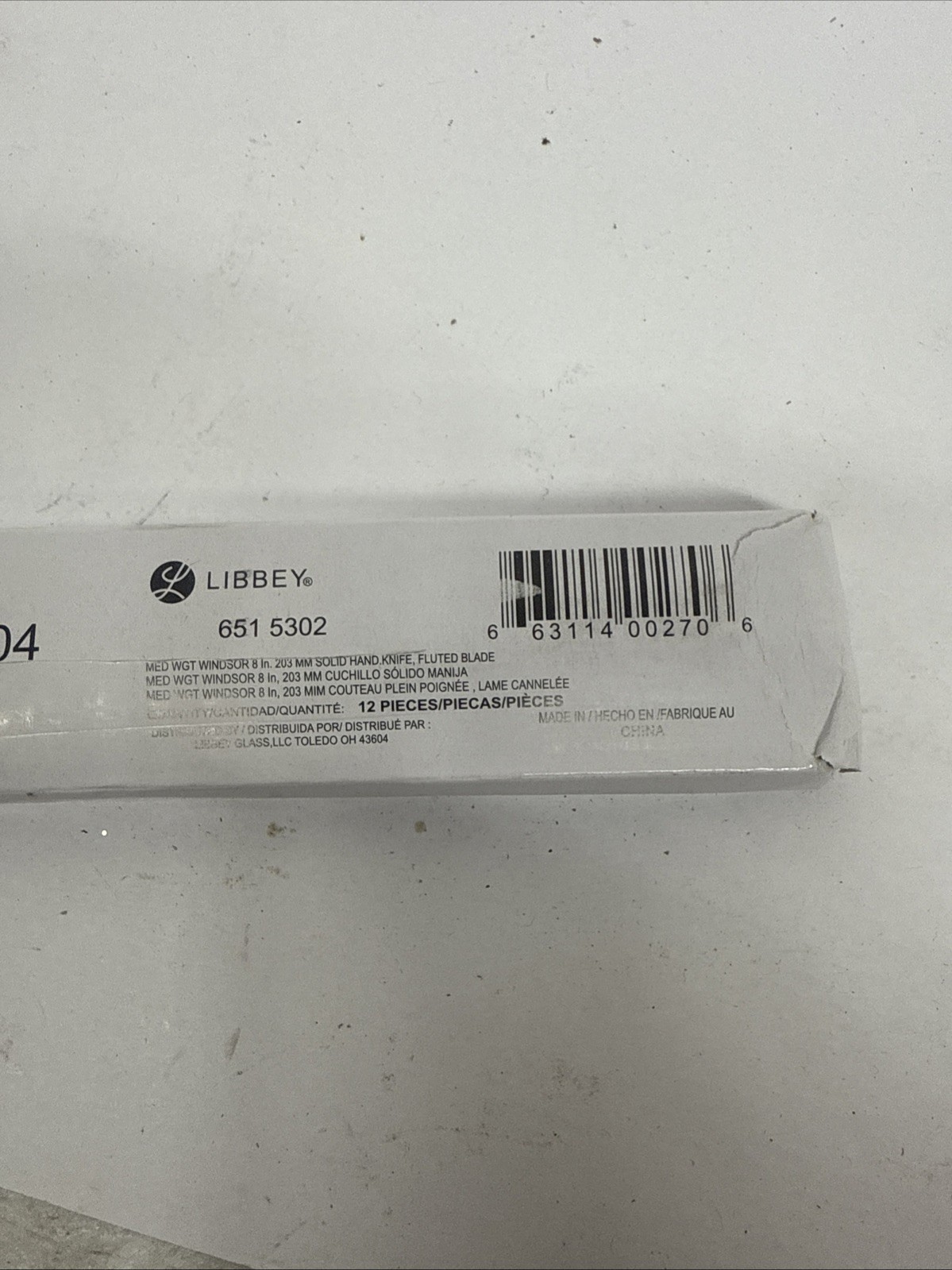 World Tableware 651 5302 Windsor 8" Fluted Dinner Knife - Dozen