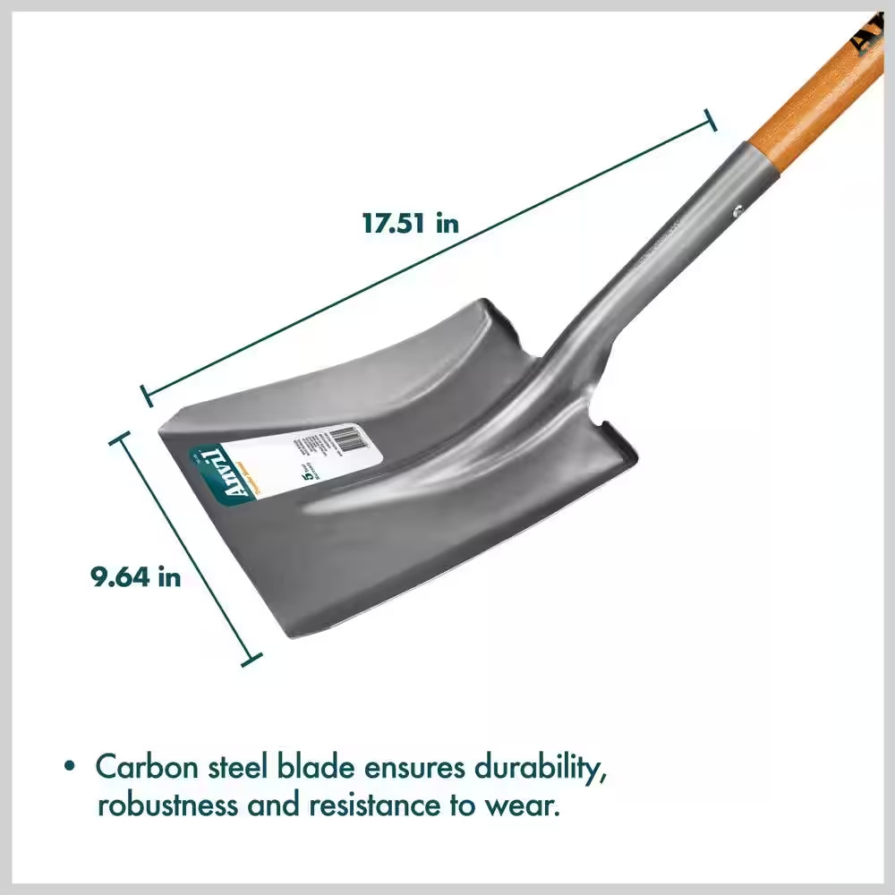 47 In. Wood Handle Carbon Steel Transfer Shovel