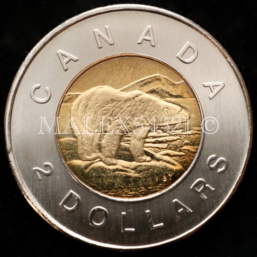 🇨🇦​ CANADA 2011 POLAR BEAR 2 DOLLARS UNCIRCULATED FROM MINT ROLL