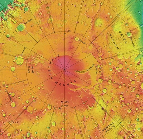 Sky & Telescope's Mars Topography Globe Maps