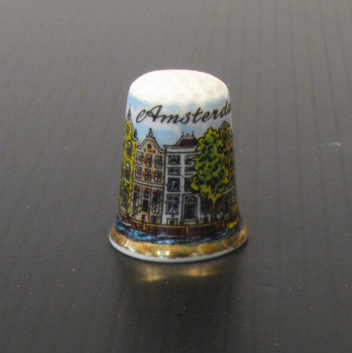 Amsterdam panoramic veiw  Fine bone China Thimble Very Beautiful