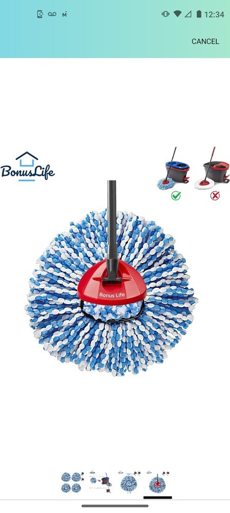 Spin Mop Microfiber Replacement Head 4 Pack Blue