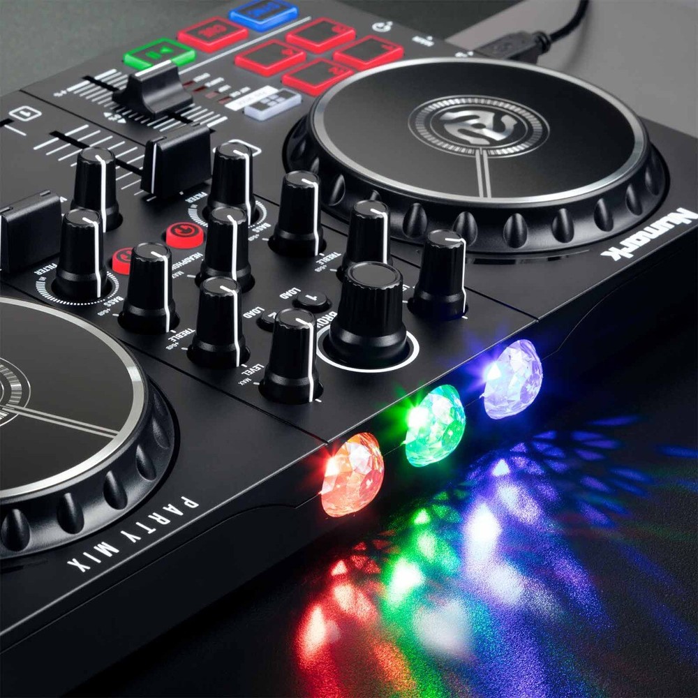 Numark Party Mix II Built-In Light Show DJ Controller with Backpack