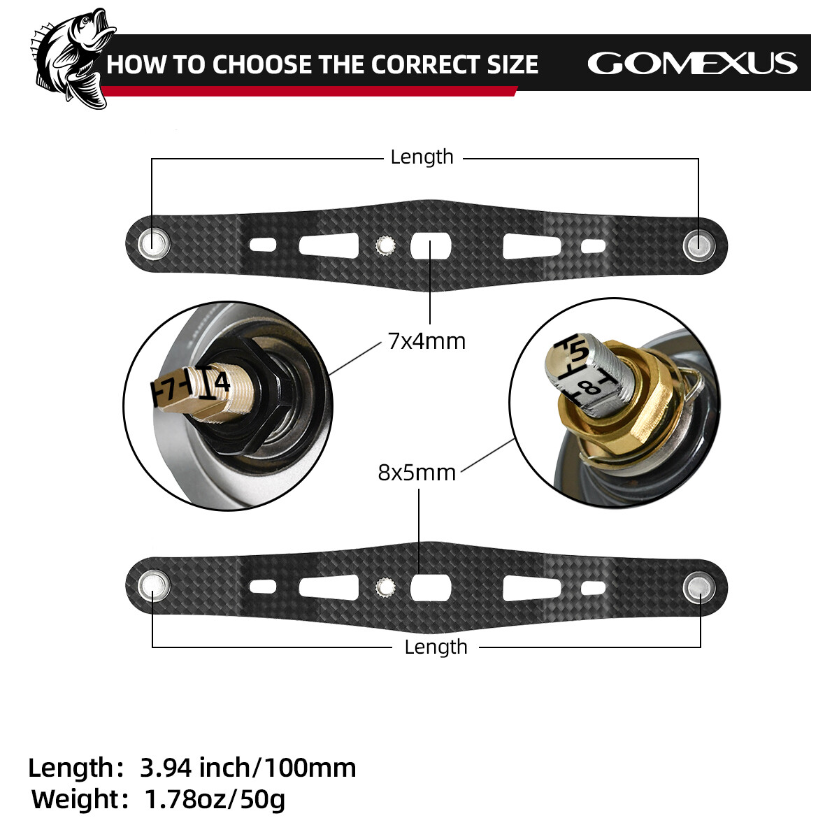 Gomexus Cork Power Handle 7mmx4mm for Shimano Antares Aldebaran Curado DC Reel