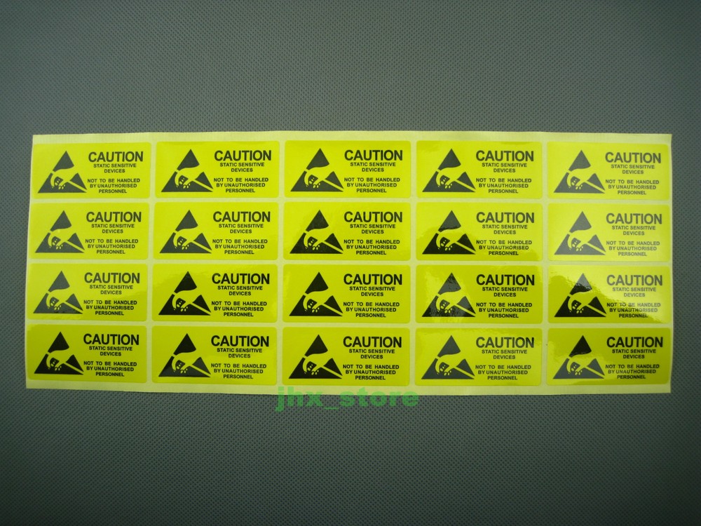 200 CAUTION Static Sensitive Devices Stickers Warning Adhesive Labels 25 x 55mm