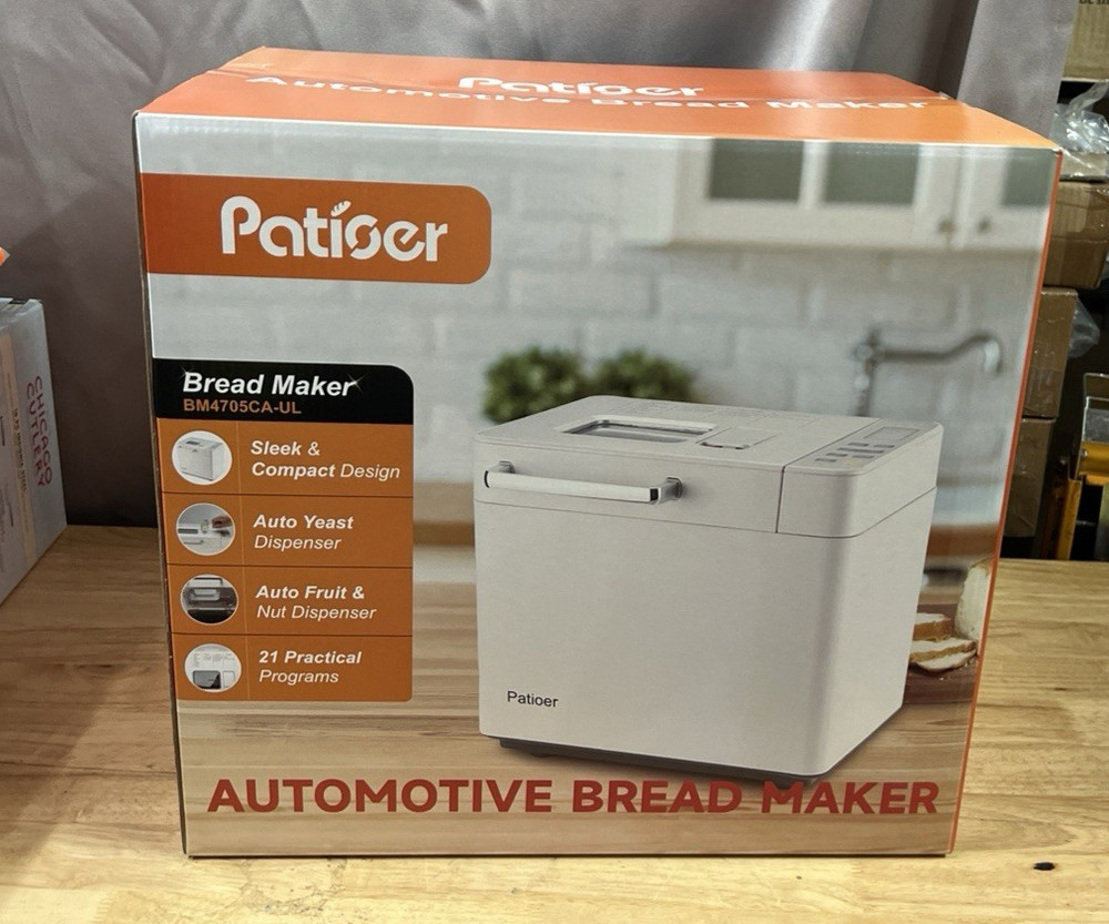 2LB Bread Maker with Yeast & Nut Dispenser, 21-in-1 Programmable Compact Bread M