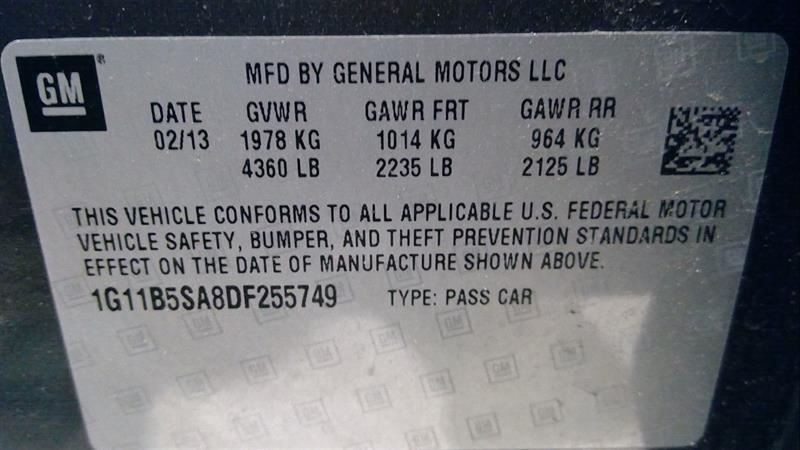 2013 Chevy Malibu Dash Mounted Driver Information Display Screen Opt UAG