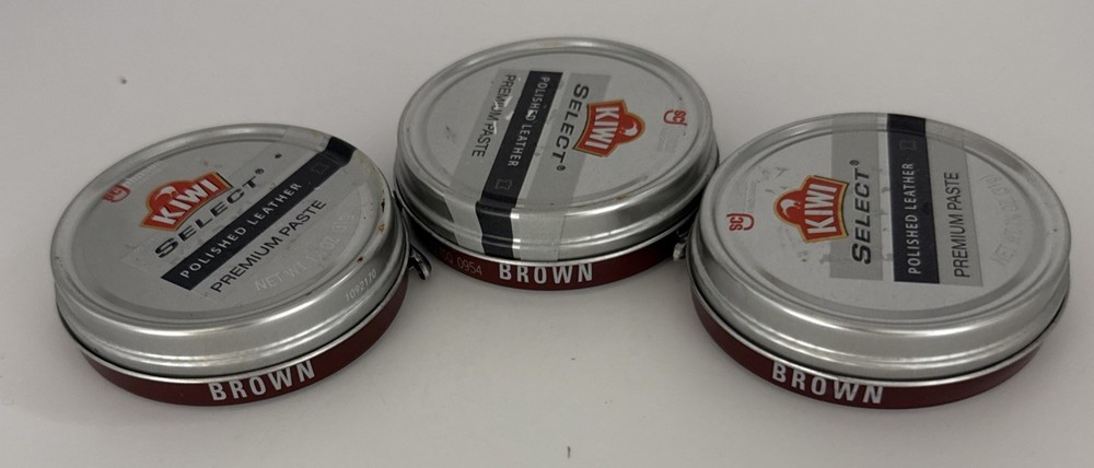 3 Pack Kiwi Select Polished Leather Premium Paste 1⅛oz. Brown