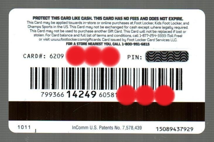 FOOT LOCKER Referee ( 2011 ) Gift Card ( $0 )