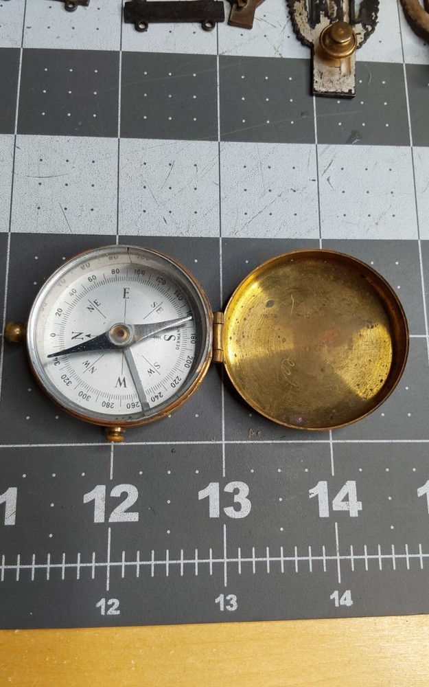 Made in Germany Hinged Folding Brass Compass