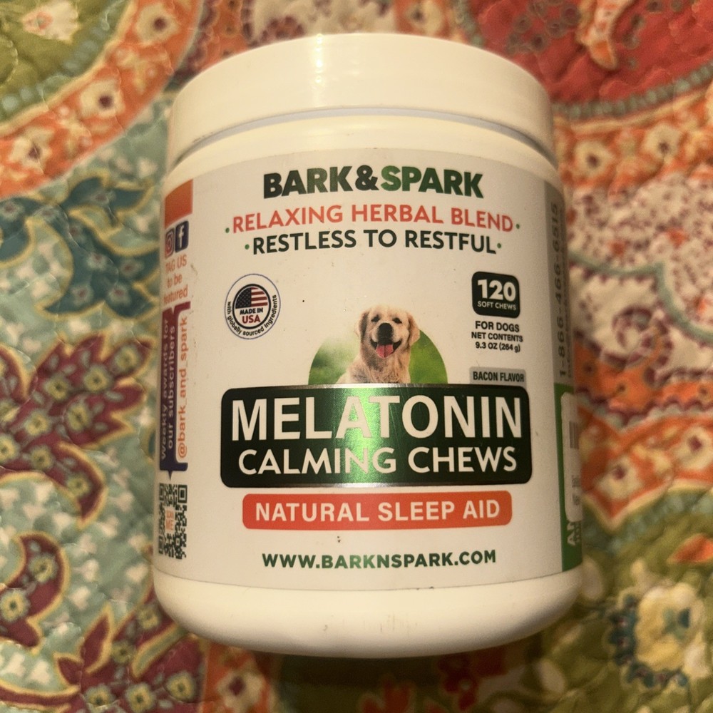 BARK & SPARK Melatonin Calming Chews 120soft Chews
