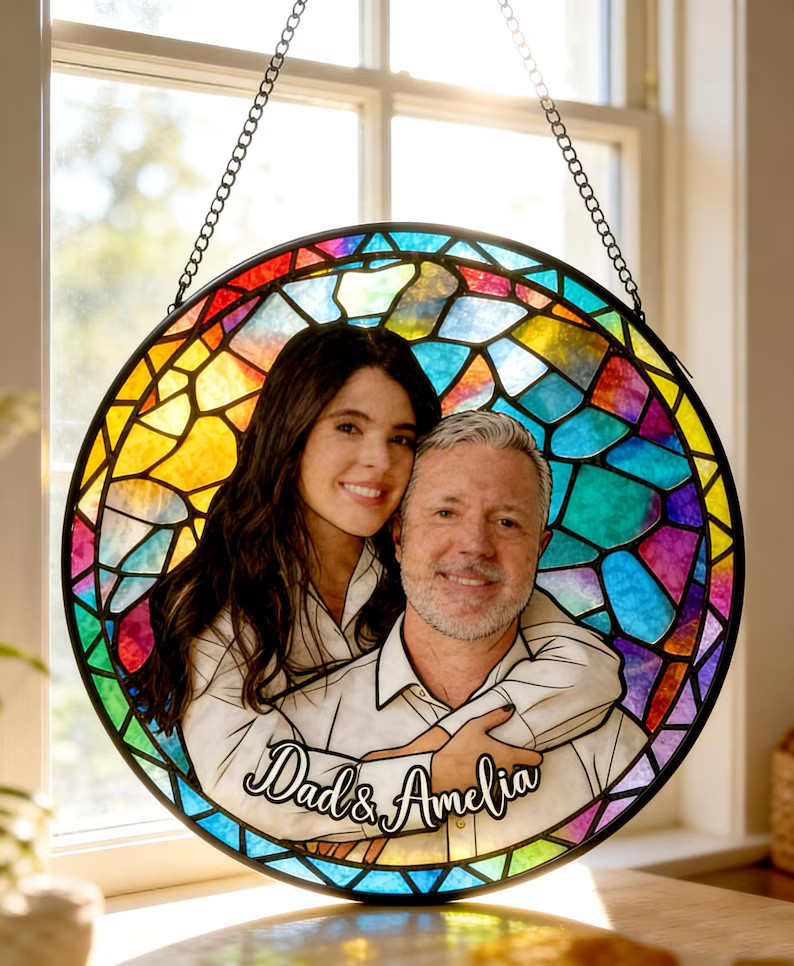 Personalized Photo Stained Glass Suncatcher