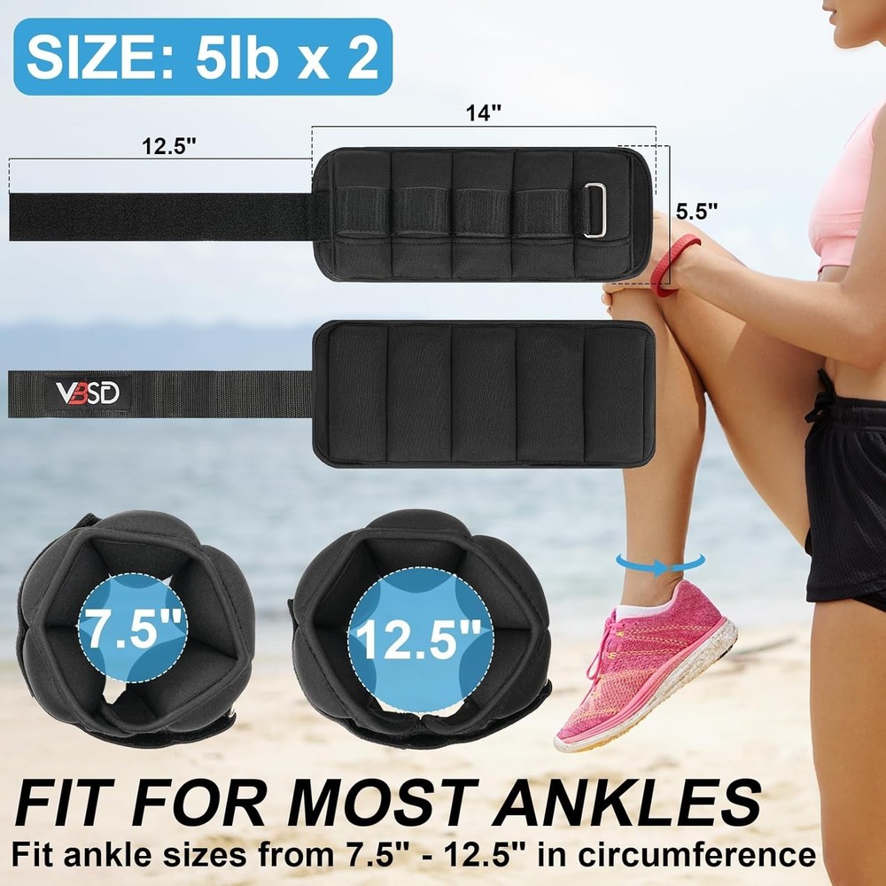 Adjustable Ankle Weights with Removable Sandbags - Perfect for Workouts!