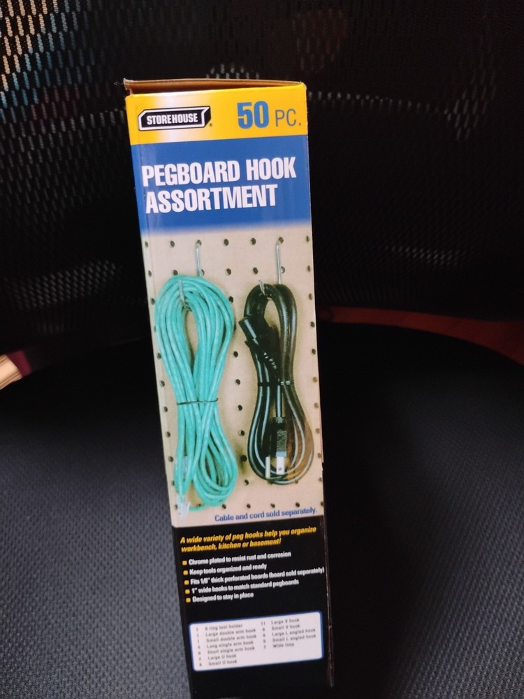 Harbor Freight Pegboard Hook Assortment Kit 50 PCs Peg Board Hooks NEW