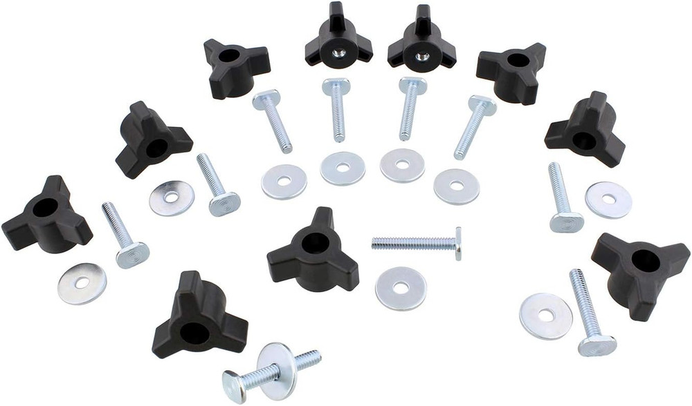 3 Star Knobs Kit - 10Pk 1/4In-20 Threaded Knob Set with Jig Knobs and Bolts for